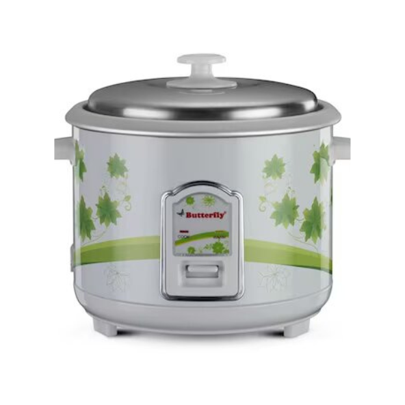 Butterfly 1.8 litres Electric Rice Cooker, Stainless Steel Top Lid, Comes With A